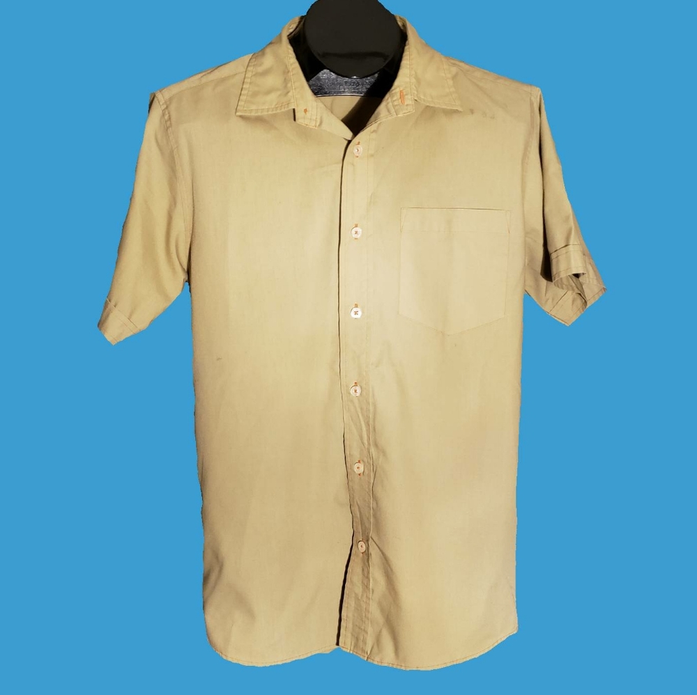 Patagonia Olive Green Button Down With Orange Trim